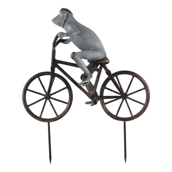 Spi Frog on Bicycle Garden Sculpture 21102